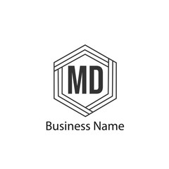 Initial Letter MD Logo Template Design