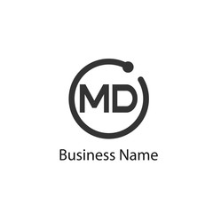 Initial Letter MD Logo Template Design