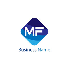 Initial Letter MF Logo Template Design