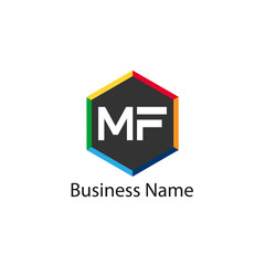 Initial Letter MF Logo Template Design