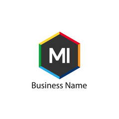 Initial Letter MI Logo Template Design