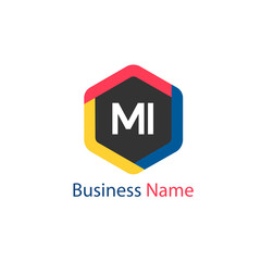 Initial Letter MI Logo Template Design
