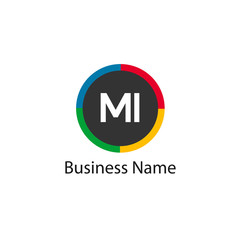 Initial Letter MI Logo Template Design