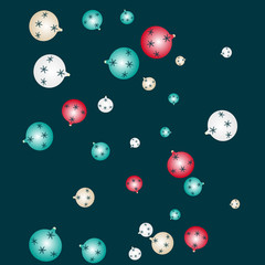 Celebration background template with Christmas balls. New Year Vector Background for Brochure, Cover. Vector Holiday Texture.
