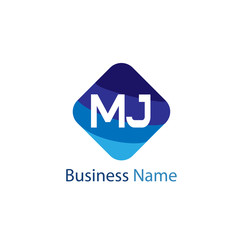 Initial Letter MJ Logo Template Design