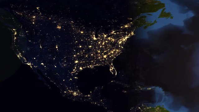 North America Time-Lapse Map Location Animation
