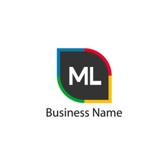 Initial Letter ML Logo Template Design