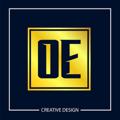 Initial Letter OE Logo Template Design