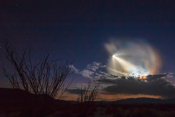 SpaceX Falcon 9 rocket launch seen from Anza-Borrego Desert - Powered by Adobe