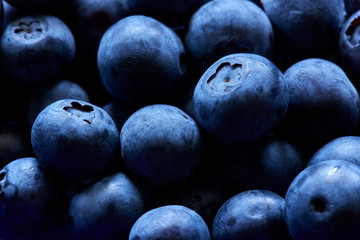 A group of fresh blueberries.