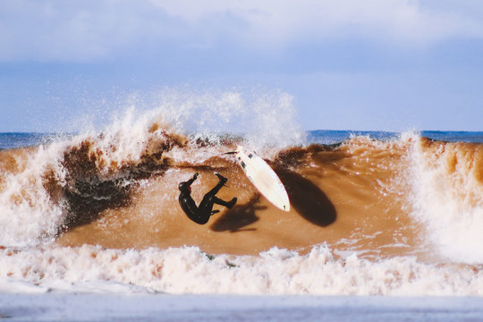 Surfer Wipeout On A Wave