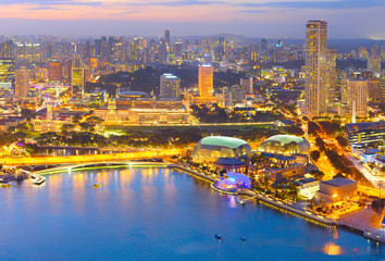 Fototapeta na wymiar Singapore cityscape aerial view