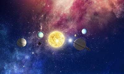 Space planets and nebula