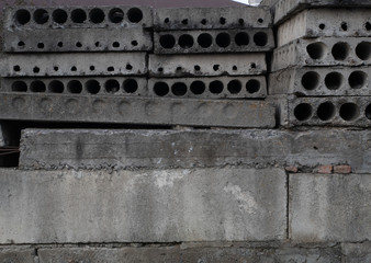 reinforced armored concrete plates at construction site