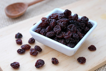 Raisins. Dry grape used in various foods