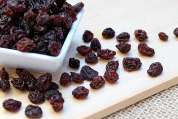 Raisins. Dry grape used in various foods