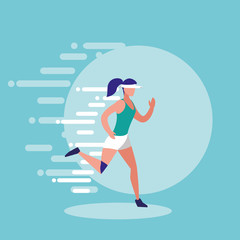 Fototapeta premium woman athlete running avatar character