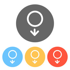 gender symbol. linear symbol. simple men icon. Set of white icon