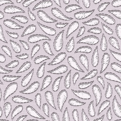  Embroidery floral seamless pattern on linen cloth texture