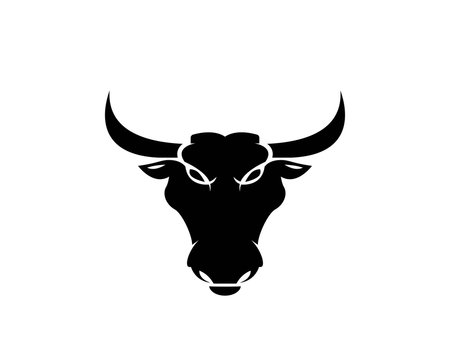Cow and bull head icon illustration design