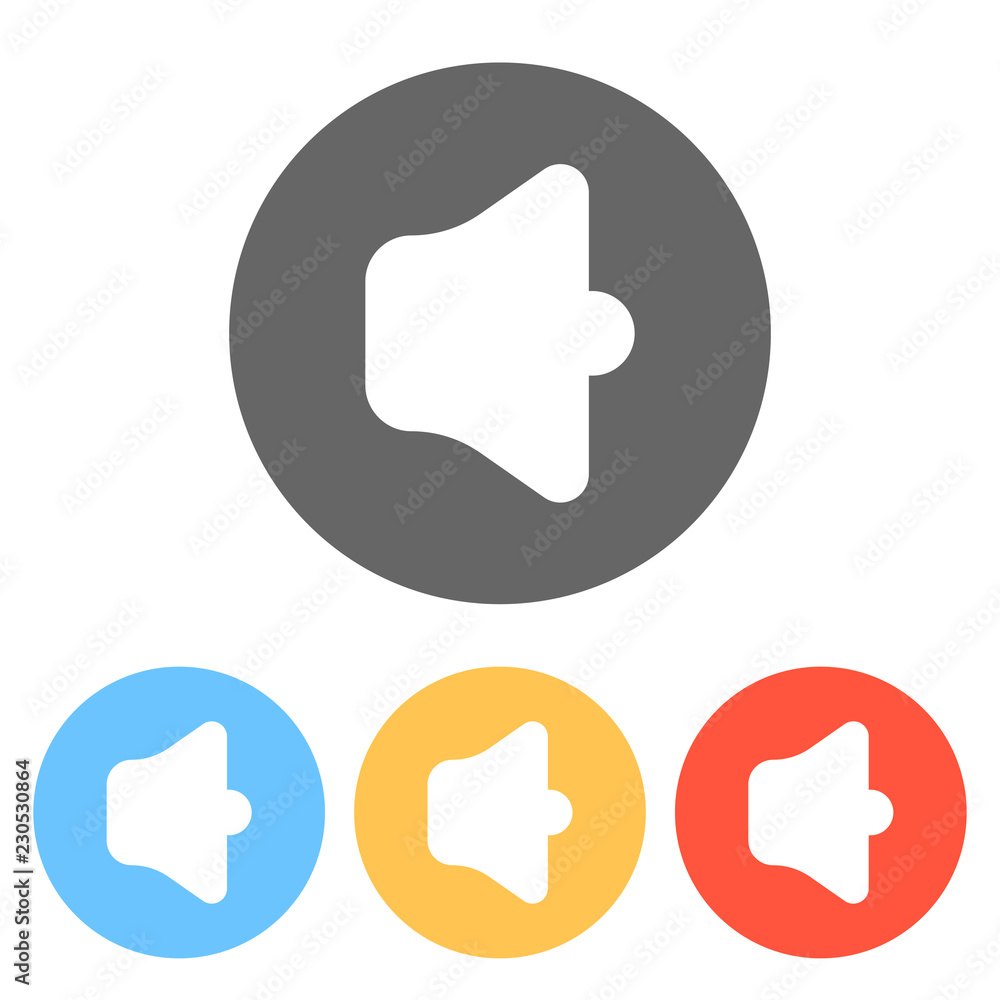 Poster simple volume max. set of white icons on colored circles