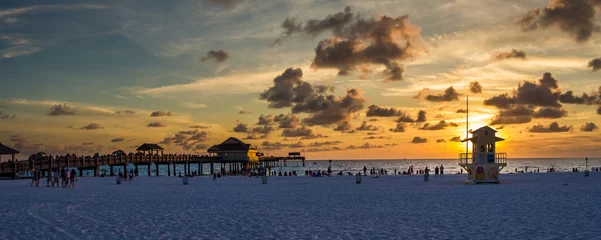 Deurstickers Clearwater Beach, Florida Clearwater Beach bij zonsondergang