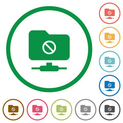 FTP disabled flat icons with outlines