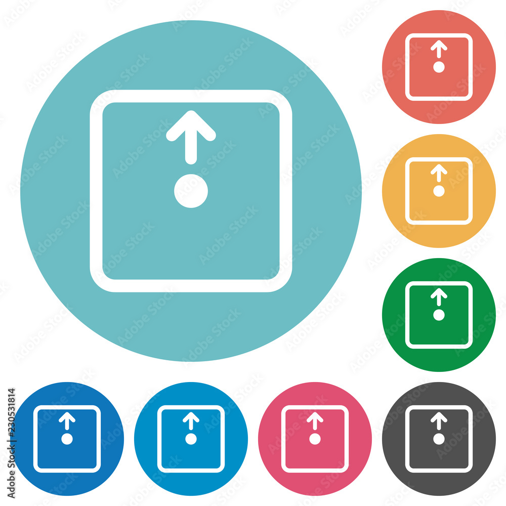 Poster Move object up flat round icons