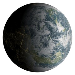 Fantasy planet illustration isolated on white background