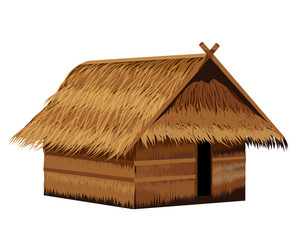 straw hut vector design