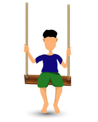 child with swing vector design