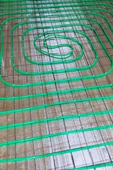 underfloor heating green pipeline installation