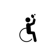 paralympic, table tennis icon. Element of disabled human in sport icon for mobile concept and web apps. Detailed paralympic, table tennis icon can be used for web and mobile
