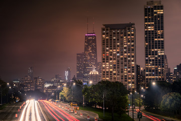 Fototapeta na wymiar Chicago Skyline at night 
