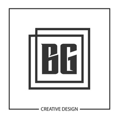 Initial Letter BG Logo Template Design