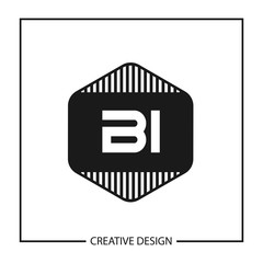 Initial Letter BI Logo Template Design