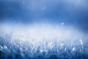 Spiky ice crystals - beautiful winter background