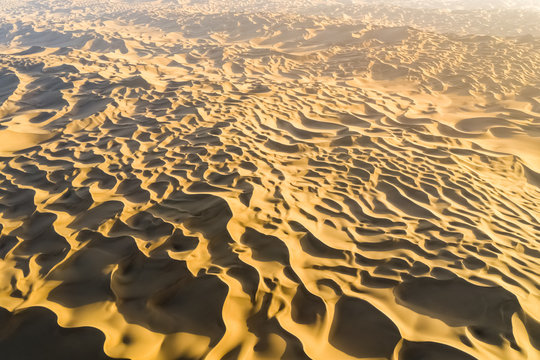 high angle overlooking sand dunes