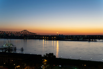 Mississippi River Blue Hour in Baton Rouge