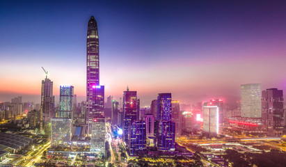 Shenzhen Nightscape City Skyline