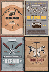 Work tools of construction, house repair or mining