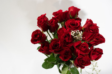 bouquet of red roses isolated on white background