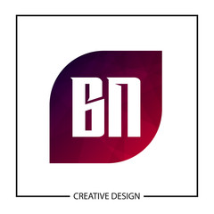 Initial Letter BN Logo Template Design