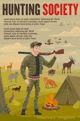 Hunter, hunting rifle gun, duck and deer