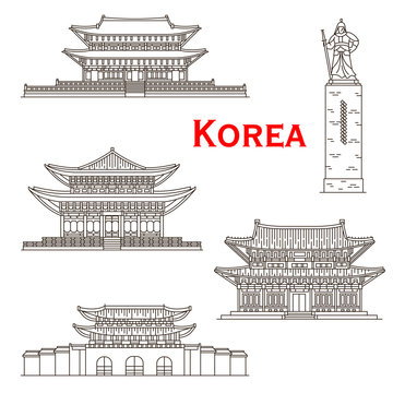 Korean travel landmarks of Seoul gate, palaces