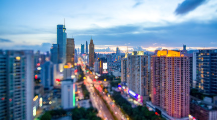 Obraz premium Shenzhen Luohu City Nightscape Skyline