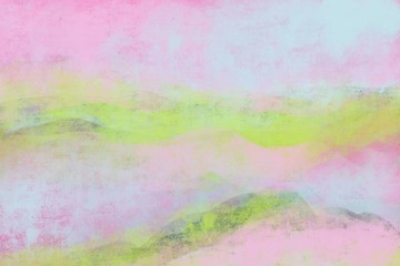 Abstract painterly landscape, imaginative blurred soft focus natural organic forms in hand painted artwork