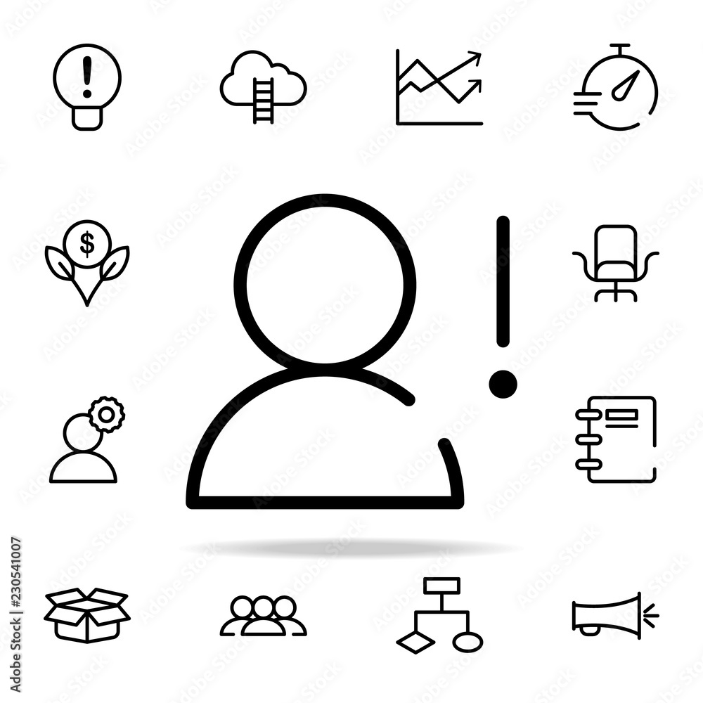 Poster user attention icon. startups icons universal set for web and mobile