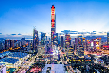 Shenzhen Nightscape City Skyline