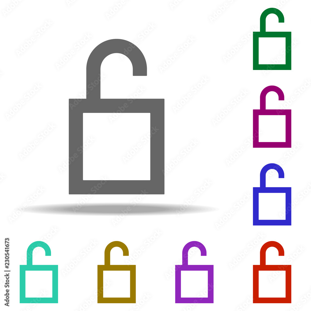 Poster open lock icon. elements of web in multi color style icons. simple icon for websites, web design, mo